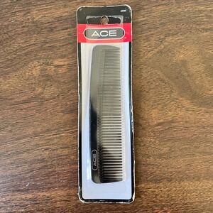 Ace Pocket Comb 61586 Hard Rubber Black Fine Medium Tooth Grooming New vitage‎